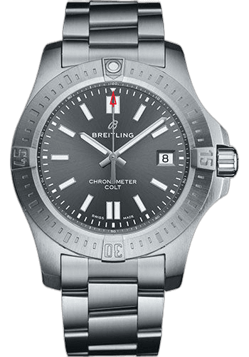Chronomat Colt Automatic 41 Watch - Steel Case - Tempest Gray Dial - Steel Pilot Bracelet - A17313101F1A1 41.1mm by Breitling — A17313101F1A1