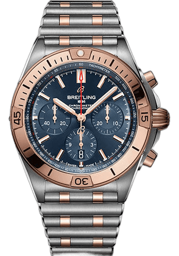 Breitling 42mm & 18K Red Gold Blue Dial Chronomat B01 42 Watch - Steel and 18K Red Gold - Blue Dial - Metal Bracelet - UB0134101C1U1 — Ref. UB0134101C1U1