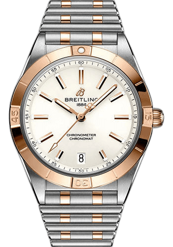 Breitling 36mm & 18K Red Gold White Dial Chronomat Automatic 36 Watch - Steel and 18K Red Gold - White Dial - Metal Bracelet - U10380101A1U1 — Ref. U10380101A1U1