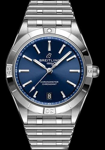 Breitling Chronomat Automatic 36 Watch - Stainless Steel - Blue Dial - Metal Bracelet - A10380101C1A1 36mm Ref. A10380101C1A1