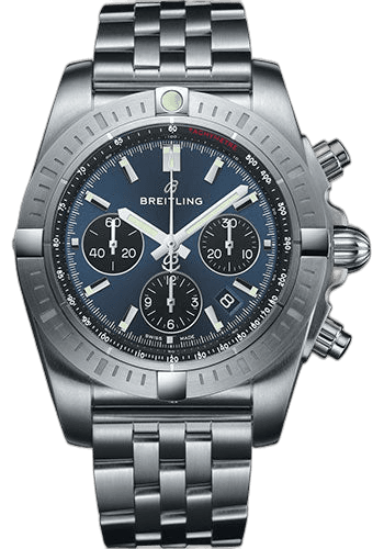 Breitling Chronomat B01 Chronograph 44 Watch - Steel Case - Blackeye Blue Dial - Steel Pilot Bracelet - AB0115101C1A1 44mm Ref. AB0115101C1A1
