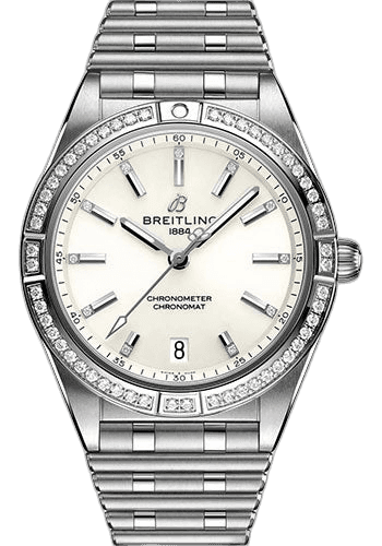 Breitling Chronomat Automatic 36 Watch - Stainless Steel (Gem-set) - White Diamond Dial - Metal Bracelet - A10380591A1A1 36mm Diamond White Dial Watch Ref. A10380591A1A1