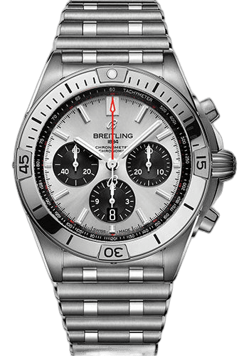 Breitling Chronomat B01 42 Watch - Stainless Steel - Silver Dial - Metal Bracelet - AB0134101G1A1 42mm Watch Ref. AB0134101G1A1