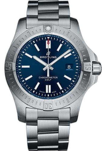 Breitling 44mm Chronomat Colt Automatic 44 Watch - Steel Case - Mariner Blue Dial - Steel Pilot Bracelet - A17388101C1A1 — Ref. A17388101C1A1
