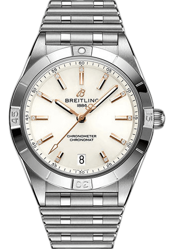 Breitling Chronomat Automatic 36 Watch - Stainless Steel - White Diamond Dial - Metal Bracelet - A10380101A2A1 36mm Diamond White Dial Timepiece [A10380101A2A1