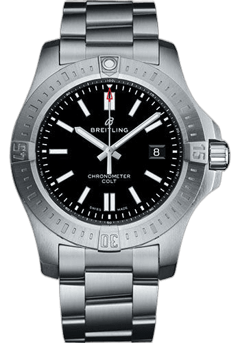Breitling Chronomat Colt Automatic 44 Watch - Steel Case - Volcano Black Dial - Steel Pilot Bracelet - A17388101B1A1 44mm Ref. A17388101B1A1