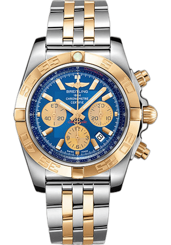 Breitling 44mm Chronomat 44 Watch - Steel & Gold - Metallica Blue Dial - Steel And Gold Bracelet - CB0110121C1C1 Watch Ref. CB0110121C1C1