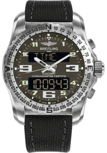Cockpit B50 Watch - 46mm Titanium Case - Titanium Gray Dial - Anthracite Military Strap - EB5010B1/M532/100W/A20BASA.1 — Breitling