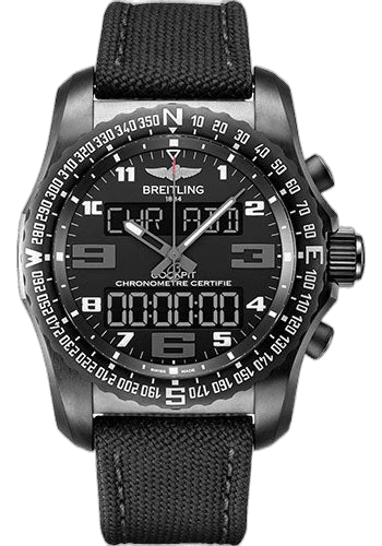 Breitling Cockpit B50 Watch - Black Titanium - Volcano Black Dial - Black Military Strap - Tang Buckle - VB5010221B1W1 46mm Watch Ref. VB5010221B1W1