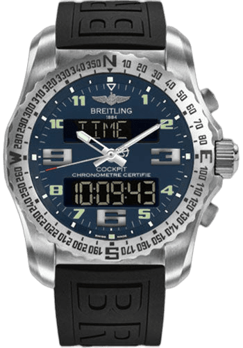 Cockpit B50 Watch - 46mm Titanium Case - Air Force Blue Dial - Black Diver Pro III Strap - EB501019/C904/155S/E20DSA.2 — Breitling Ref. EB501019/C904/155S/E20DSA.2
