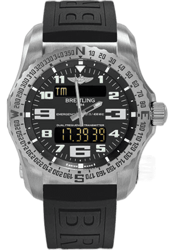 Breitling Emergency Watch - 51mm Titanium Case - Volcano Black Dial - Black Diver Pro III Strap - E7632522/BC02/156S/E20DSA.4