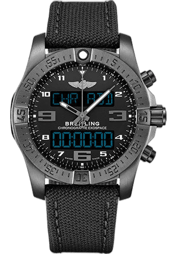 Exospace B55 Watch - Black Titanium - Volcano Black Dial - Anthracite Military Strap - Tang Buckle - VB5510H11B1W1 46mm — Breitling Ref. VB5510H11B1W1