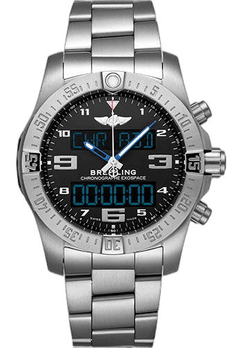 Breitling Exospace B55 Watch - Titanium - Volcano Black Dial - Titanium Bracelet - EB5510H21B1E1 46mm Timepiece [EB5510H21B1E1