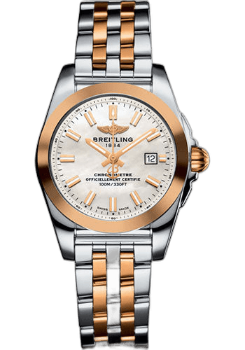 Galactic 29 Sleek Watch - Steel & rose Gold - Mother-Of-Pearl Dial - Two-Tone Bracelet - C72348121A1C1 29mm & Rose Gold Mother-of-Pearl Dial — Breitling Ref. C72348121A1C1