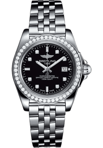 Breitling Galactic 32 Sleek Watch - Stainless Steel - Black Dial - Metal Bracelet - A71330531B1A1 32mm (A71330531B1A1