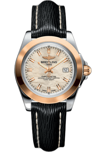 Breitling Galactic 32 Sleek Watch - Steel & rose Gold - Mother-Of-Pearl Dial - Black Sahara Strap - C7133012/A802/208X/A14BA.1 32mm & Rose Gold Mother-of-Pearl Dial Timepiece [C7133012/A802/208X/A14BA.1