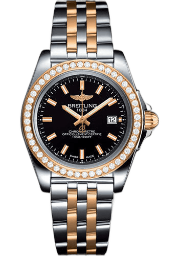 Breitling 32mm & Rose Gold Black Dial Galactic 32 Sleek Watch - Steel & rose Gold, gem-set bezel - Trophy Black Dial - Steel And Rose Gold Bracelet - C7133053/BF65/792C — Ref. C7133053/BF65/792C