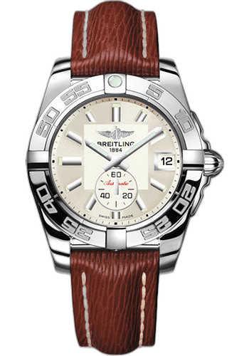 Galactic 36 Automatic Watch - Steel - Silver Dial - Brown Sahara Strap - Tang Buckle - A3733012/G706/216X/A16BA.1 36mm by Breitling — A3733012/G706/216X/A16BA.1