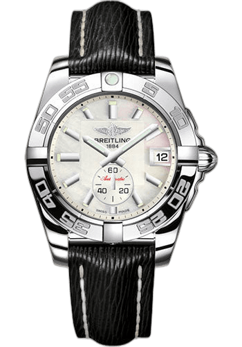 Galactic 36 Automatic Watch - Steel - Pearl Dial - Black Sahara Strap - A3733012/A716/213X/A16BA.1 36mm Breitling Ref. A3733012/A716/213X/A16BA.1