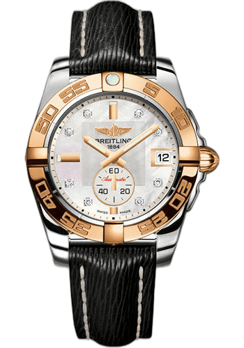 Galactic 36 Automatic Watch - Steel & rose Gold - Pearl Diamond Dial - Black Sahara Strap - C3733012/A725/213X/A16BA.1 36mm & Rose Gold Diamond Diamond Dial Breitling Ref. C3733012/A725/213X/A16BA.1
