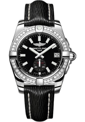 Galactic 36 Automatic Watch - Stainless Steel - Black Dial - Black Calfskin Leather Strap - Tang Buckle - A37330531B1X1 36mm — Breitling Ref. A37330531B1X1