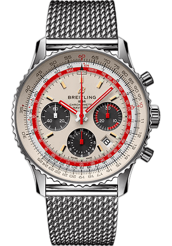 Navitimer B01 Chronograph 43 TWA Watch - Steel - White Dial - Steel Bracelet - AB01219A1G1A1 43mm — Breitling Ref. AB01219A1G1A1