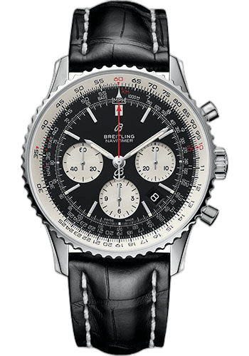 Breitling Navitimer 1 B01 Chronograph 43 Watch - Steel Case - Black Dial - Black Croco Strap - AB0121211B1P1 43mm Ref. AB0121211B1P1