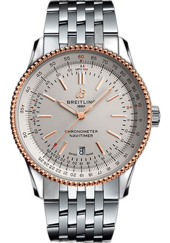 Navitimer Automatic 41 Watch - Steel & Red Gold - Silver Dial - Steel Bracelet - U17326211G1A1 41mm & 18K Red Gold Silver Dial · Breitling U17326211G1A1