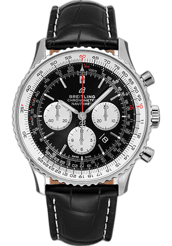 Navitimer B01 Chronograph 46 Watch - Steel - Black Dial - Black Croco Strap - Folding Buckle - AB0127211B1P2 46mm Breitling Ref. AB0127211B1P2