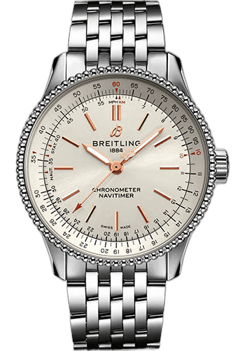 Breitling Navitimer Automatic 35 Watch - Stainless Steel - Silver Dial - Metal Bracelet - A17395F41G1A1 35mm (A17395F41G1A1