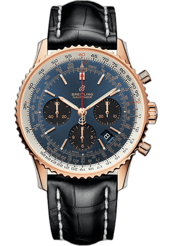 Navitimer 1 B01 Chronograph 43 Watch - Red Gold Case - Blue Dial - Black Croco Strap - RB0121211C1P1 43mm — Breitling Ref. RB0121211C1P1