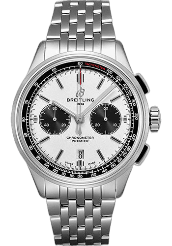 Breitling Premier B01 Chronograph Watch - 42mm Steel Case - Silver Dial - Steel Bracelet - AB0118221G1A1 Watch Ref. AB0118221G1A1