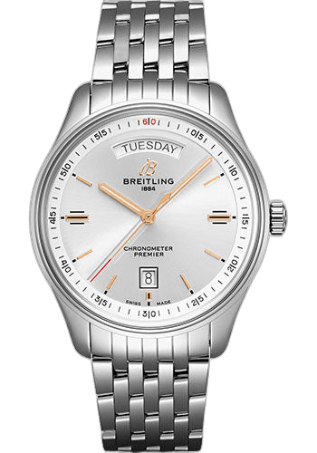 Breitling Premier Automatic Day & Date Watch - 40mm Steel Case - Silver Dial - Steel Bracelet - A45340211G1A1 Watch Ref. A45340211G1A1