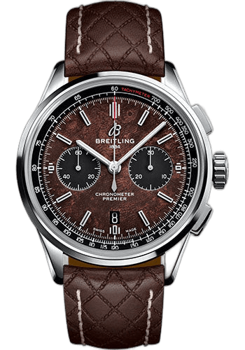 Premier B01 Chronograph 42 Bentley Centenary Limited Edition Watch - Stainless Steel - Brown Dial - Brown Calfskin Leather Strap - Tang Buckle Limited Edition - AB01181A1Q1X2 42mm · Breitling AB01181A1Q1X2