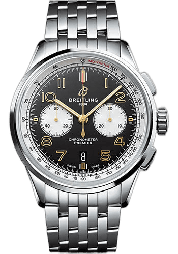 Breitling Premier B01 Chronograph 42 Norton Watch - Steel - Black Dial - Steel Bracelet - AB0118A21B1A1 42mm Watch Ref. AB0118A21B1A1