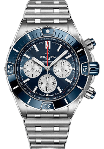 Breitling 44mm Super Chronomat B01 44 Watch - Stainless Steel - Blue Dial - Metal Bracelet - AB0136161C1A1 — Ref. AB0136161C1A1