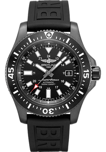 Breitling Superocean 44 Special Watch - Black steel - Volcano Black Dial - Black Diver Pro III Strap - Folding Buckle - M17393131B1S1 Watch Ref. M17393131B1S1