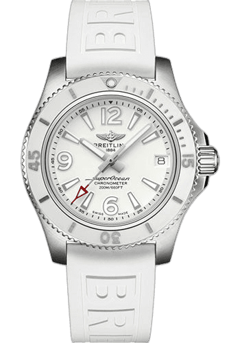 Breitling Superocean Automatic 36 Watch - Steel - White Dial - White Diver Pro III Strap - Tang Buckle - A17316D21A1S1 36mm Timepiece [A17316D21A1S1