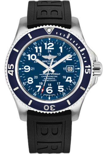Superocean II 44 Watch - Steel Case - Gun Blue Dial - Black Diver Pro III Strap - A17392D8/C910/152S/A20SS.1 44mm — Breitling