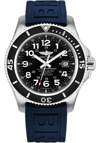 Superocean II 44 Watch - Steel Case - Volcano Black Dial - Blue Diver Pro III Strap - A17392D7/BD68/158S/A20SS.1 44mm