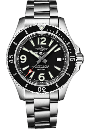 Breitling Superocean Automatic 42 Watch - Steel - Black Dial - Steel Bracelet - A17366021B1A1 42mm Timepiece [A17366021B1A1