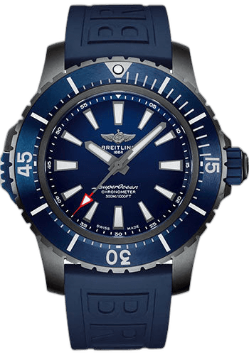Superocean Automatic 48 Watch - DLC-Coated Titanium - Blue Dial - Blue Rubber Strap - Tang Buckle - V17369161C1S1 48mm Breitling Ref. V17369161C1S1