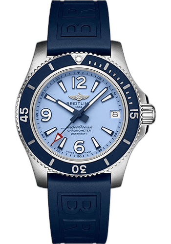 Superocean Automatic 36 Watch - Steel - Blue Dial - Blue Diver Pro III Strap - Tang Buckle - A17316D81C1S1 · Breitling 36mm — A17316D81C1S1