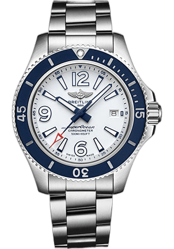 Superocean Automatic 42 Watch - Steel - White Dial - Steel Bracelet - A17366D81A1A1 42mm Breitling Ref. A17366D81A1A1