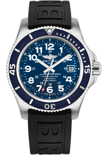 Superocean II 42 Watch - Steel Case - Mariner Blue Dial - Black Diver Pro III Strap - A17365D1/C915/150S/A18S.1 42mm by Breitling