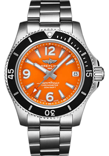 Breitling Superocean Automatic 36 Watch - Stainless Steel - Orange Dial - Metal Bracelet - A17316D71O1A1 36mm Ref. A17316D71O1A1