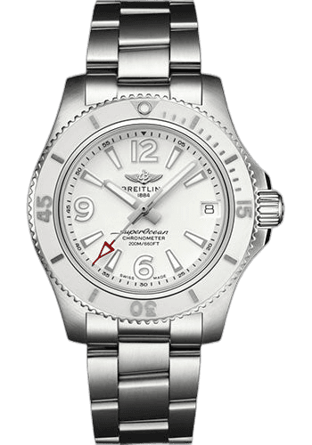 Superocean Automatic 36 Watch - Steel - White Dial - Steel Bracelet - A17316D21A1A1 · Breitling 36mm — A17316D21A1A1