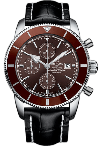 Breitling 46mm Superocean Heritage II Chronograph 46 Watch - Steel Case - Copperhead Bronze Dial - Black Croco Strap - A1331233/Q616/761P/A20D.1 — Ref. A1331233/Q616/761P/A20D.1