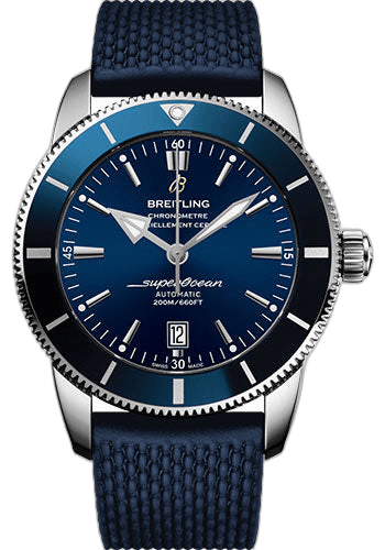 Breitling 46mm Superocean Heritage II B20 Automatic 46 Watch - Steel Case - Gun Blue Dial - Blue Rubber Aero Classic Strap - AB2020161C1S1 Watch Ref. AB2020161C1S1