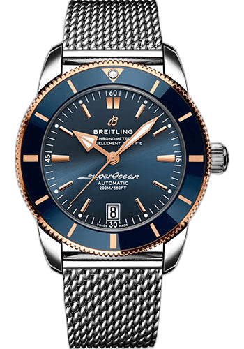 Breitling Superocean Heritage B20 Automatic 42 Watch - Steel and 18K Red Gold - Blue Dial - Metal Bracelet - UB2010161C1A1 42mm & 18K Red Gold Blue Dial